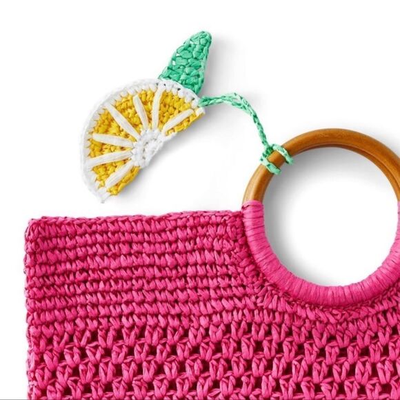 Tabitha Brown for Target- Red Avocado Woven Straw Tote - Picture 4 of 4